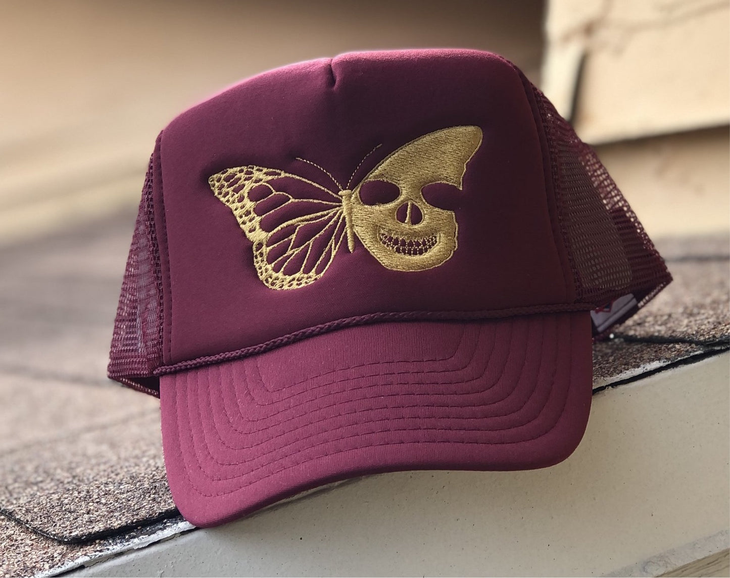 Skull Butterfly Trucker Hats