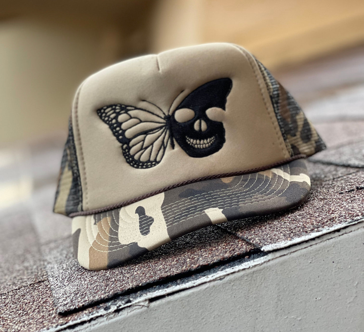 Skull Butterfly Trucker Hats