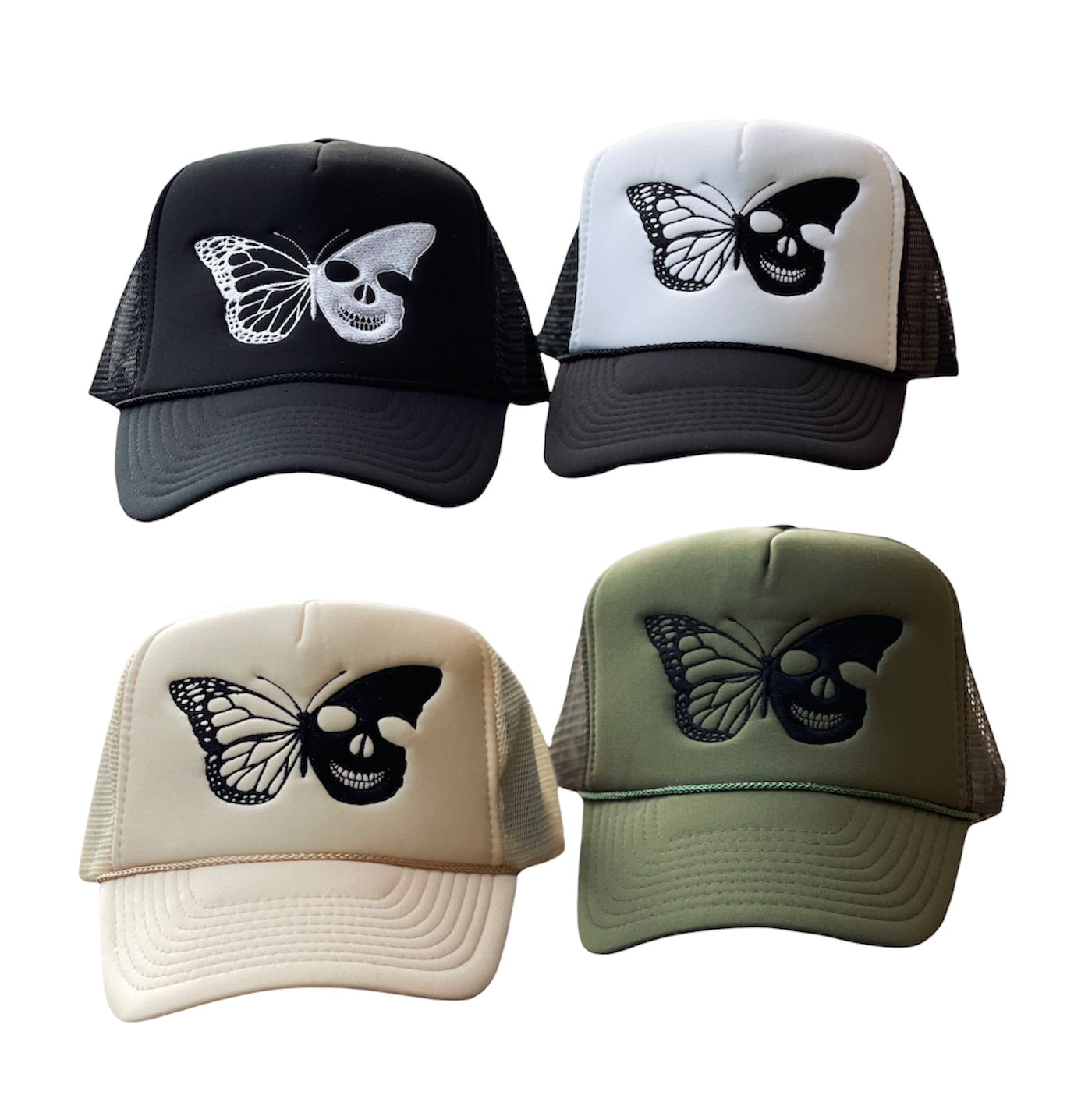 Skull Butterfly Trucker Hats
