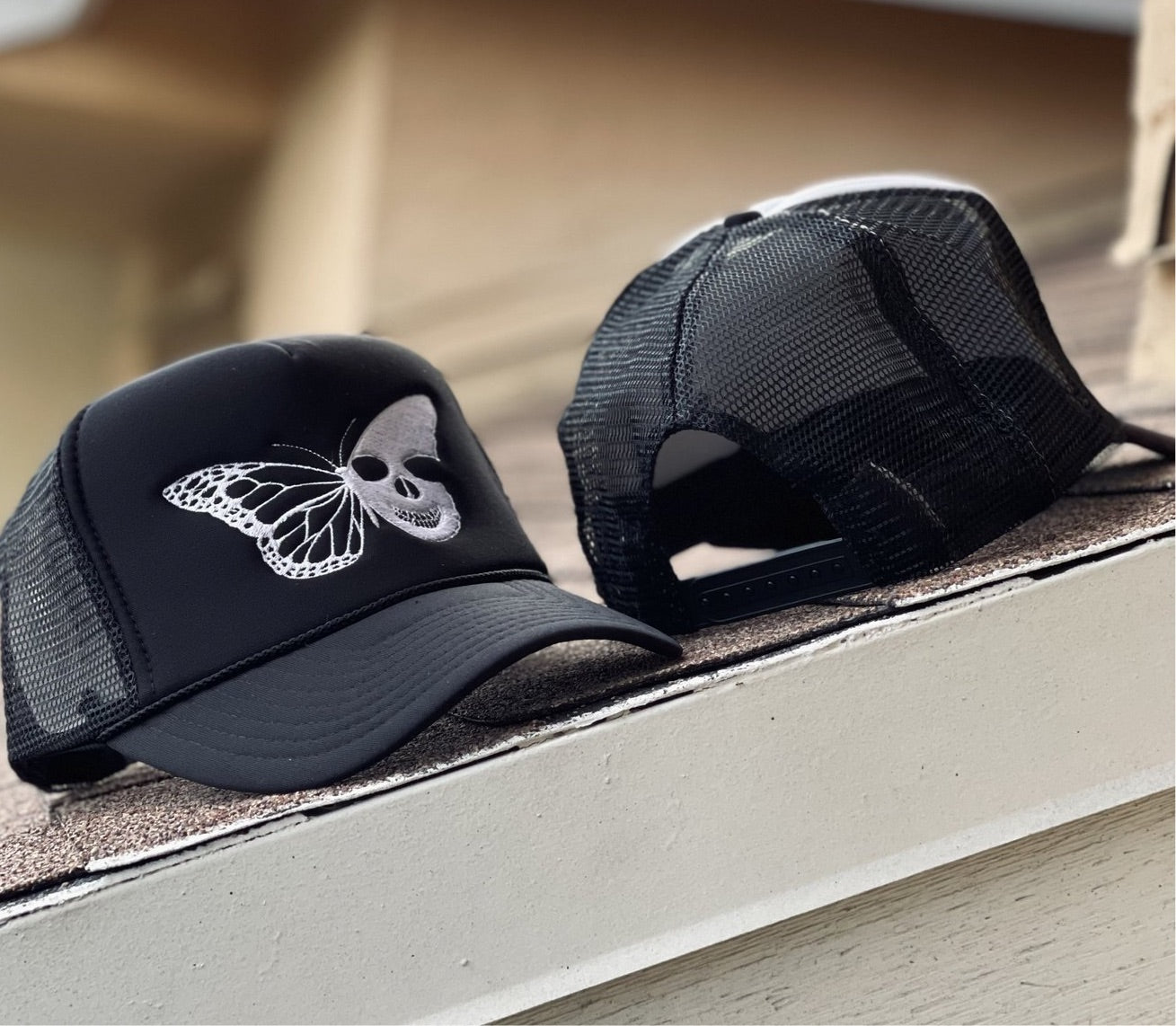 Skull Butterfly Trucker Hats